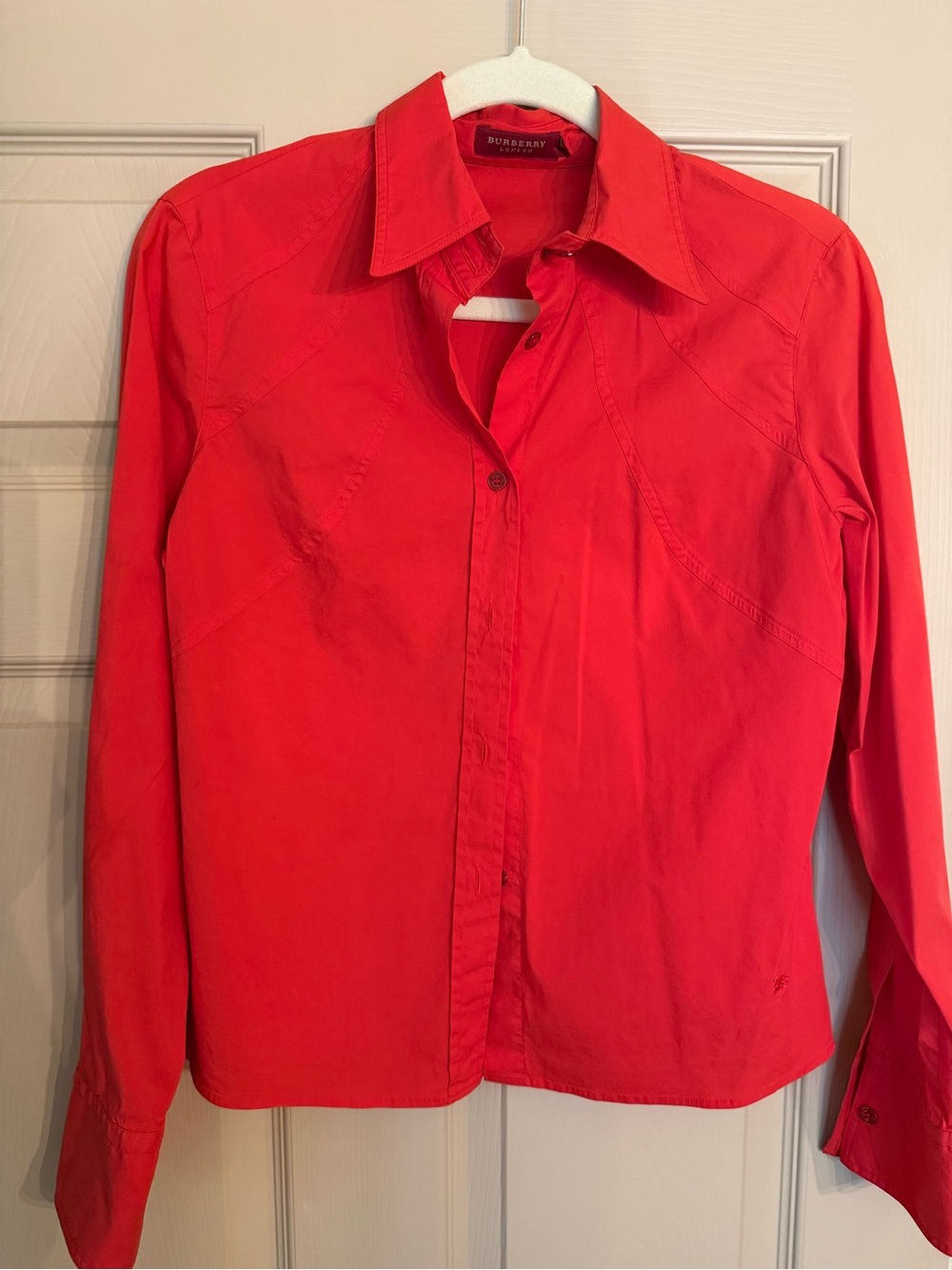 Burberry London - Red Button-Up Women’s Dress Shirt